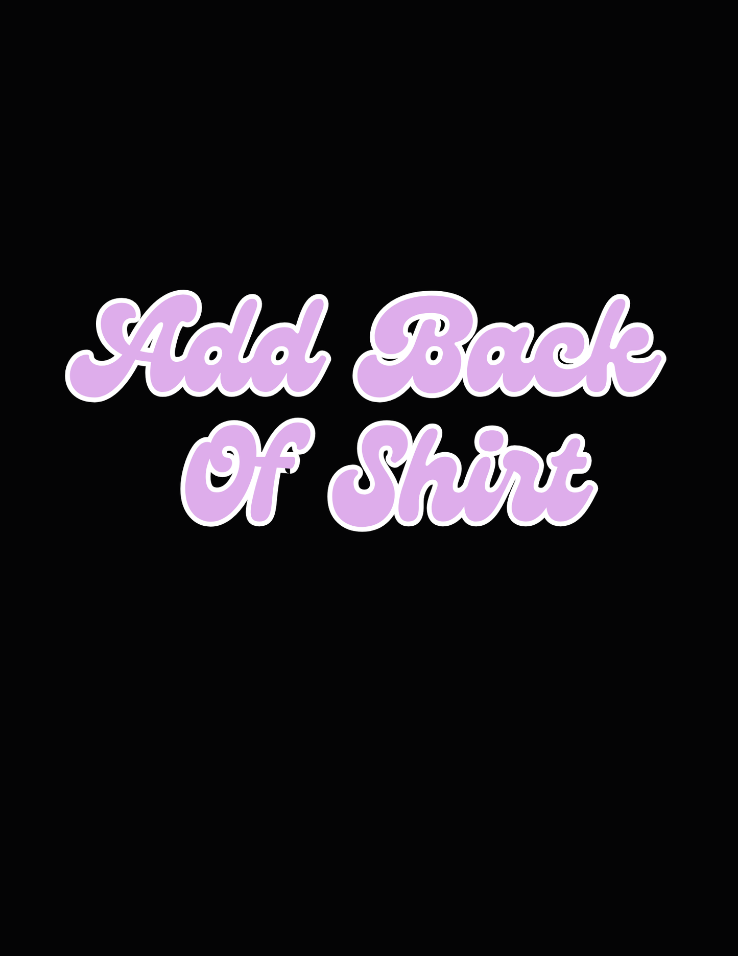 Add back of shirt