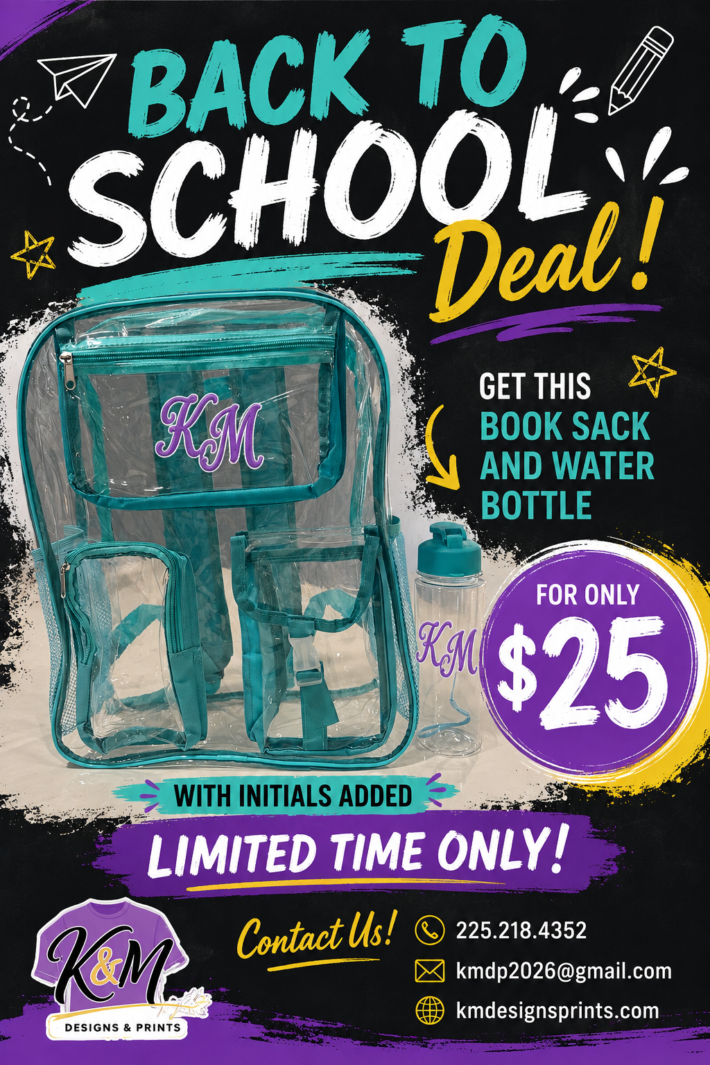 Backpack & Water Bottle